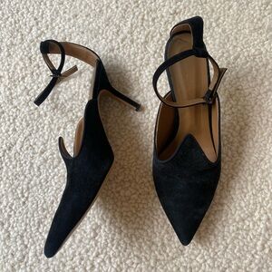 Le Monde Beryl black suede ankle strap heels Size 38